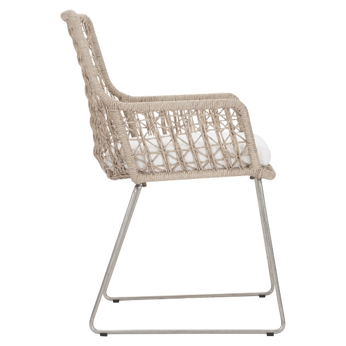 Carmel Dining Arm Chair with Seat Pad side