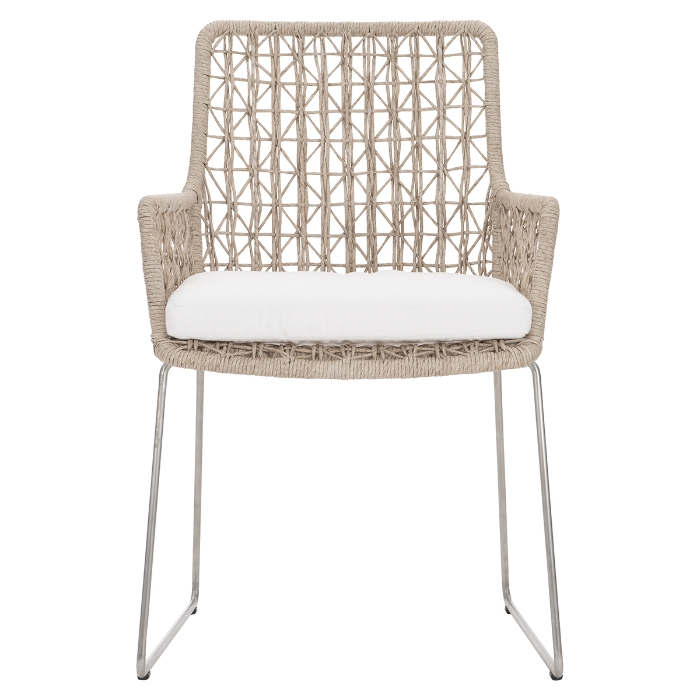 Carmel Dining Arm Chair with Seat Pad front