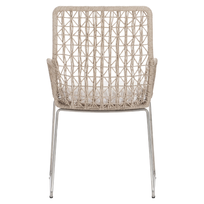 Carmel Dining Arm Chair with Seat Pad back