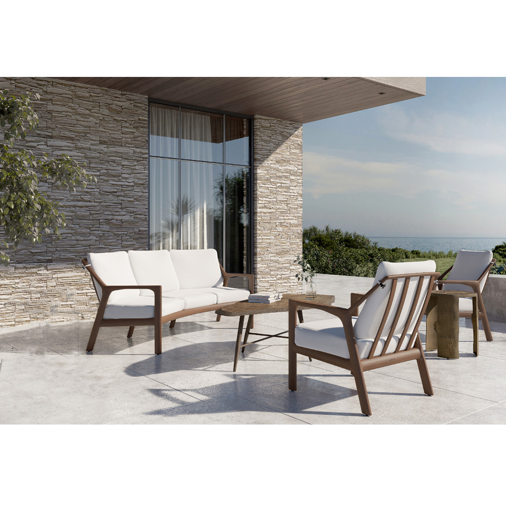 Castelle Berkeley Patio Set with Nature's Wood Tables - CS-BERKELEY-SET2