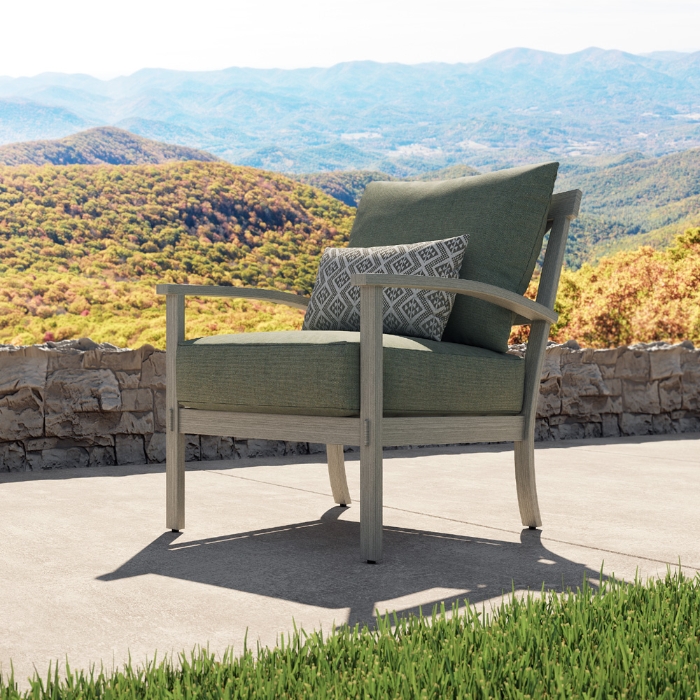 aluminum lounge chair with deep seating cushions