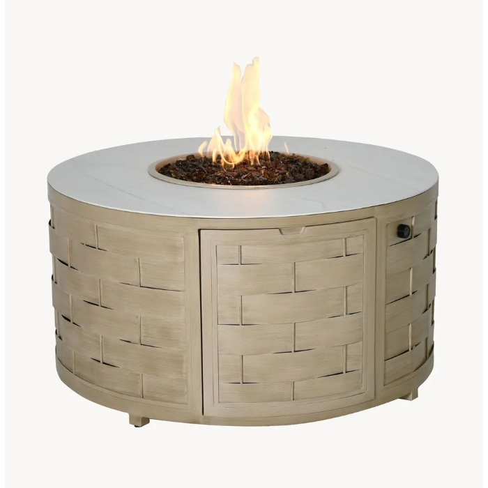 Castelle Biscayne 42" Round Coffee Table with Firepit