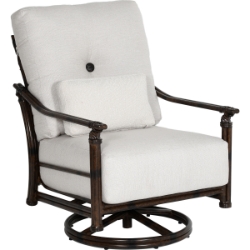 Coco High Back Lounge Swivel Rocker with One Accent Pillow