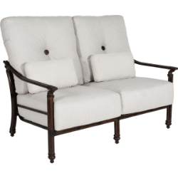 Coco High Back Cushioned Loveseat with Two Accent Pillows