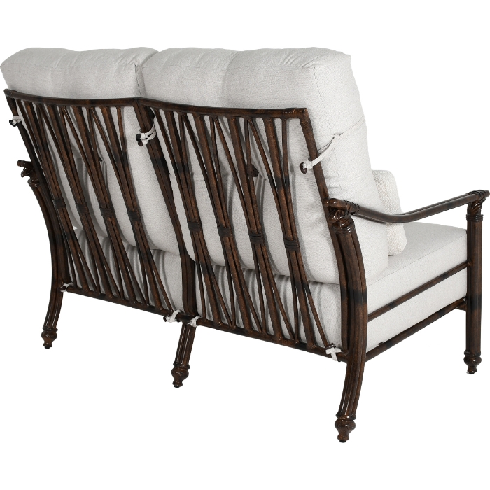 Coco High Back Cushioned Loveseat with Two Accent Pillows