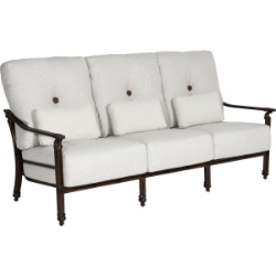 Coco High Back Cushioned Sofa with Three Accent Pillows