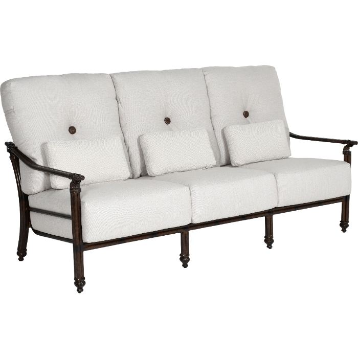 Coco High Back Cushioned Sofa with Three Accent Pillows