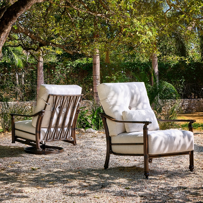 Coco High Back Lounge Swivel Rocker with One Accent Pillow - Coco-CushionLifestyle