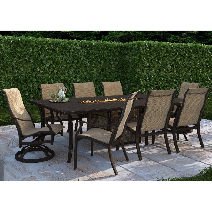 Madrid aluminum swivel rocker with sling seating