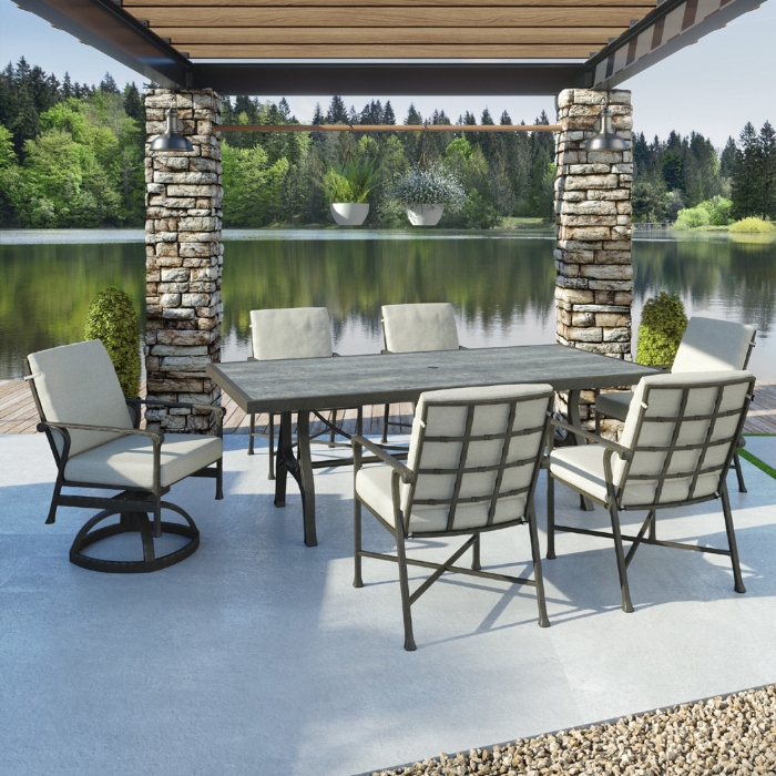 MARQUIS aluminum bar stool with foam cushions