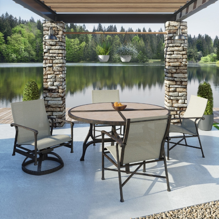 Marquis aluminum chaise with sling seating