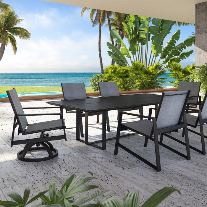 Moderna aluminum dining table