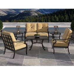 Castelle Monterey Loveseat and Lounge Chair Outdoor Furniture Set - CS-MONTEREY-SET3