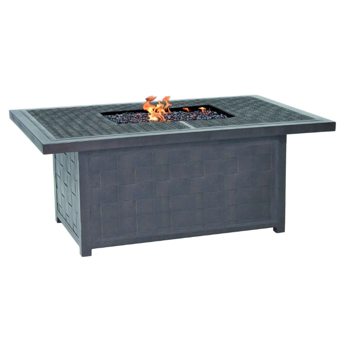 Classical 36" x 52" Rectangular Coffee Table with Firepit