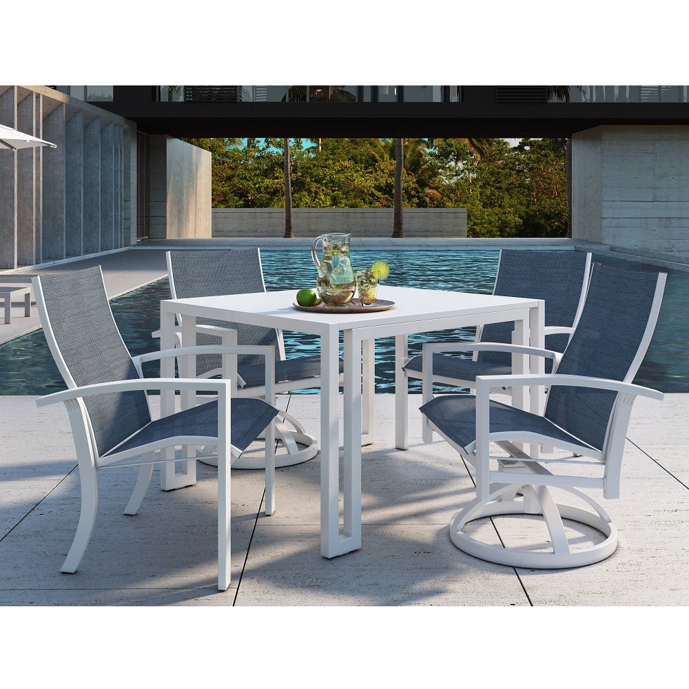 Castelle Orion Sling Modern Outdoor Dining Set for 4 - CS-ORION-SET2
