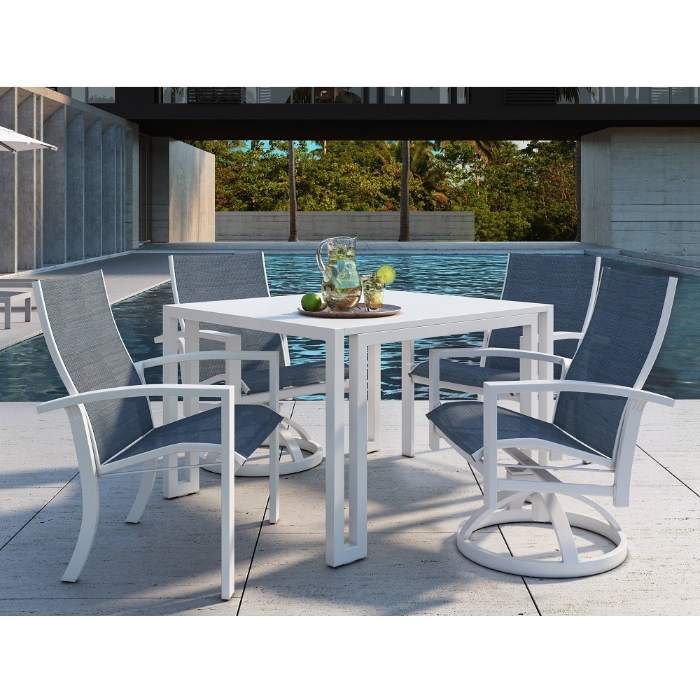 Castelle Orion Sling Modern Outdoor Dining Set for 4 - CS-ORION-SET2