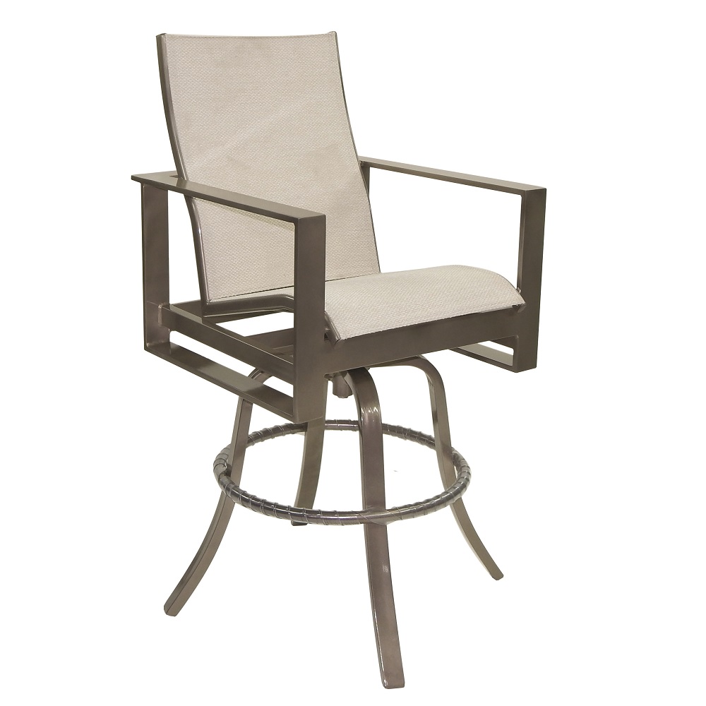 Castelle Park Place High Back Sling Swivel Bar Stool - 2279S