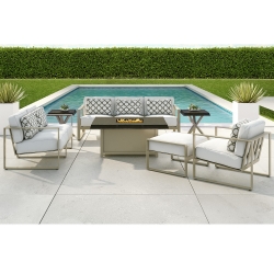 Castelle Park Place Outdoor Furniture Set with Fire Table - CS-PARKPLACE-SET3