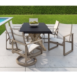 Castelle Park Place Sling Outdoor Dining Set for 6 - CS-PARKPLACE-SET5