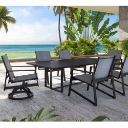Castelle Prism Sling Outdoor Dining Set for 6 - CS-PRISM-SET4