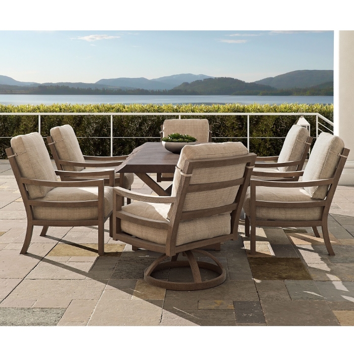 Roma aluminum swivel rocker with deep seating cushions