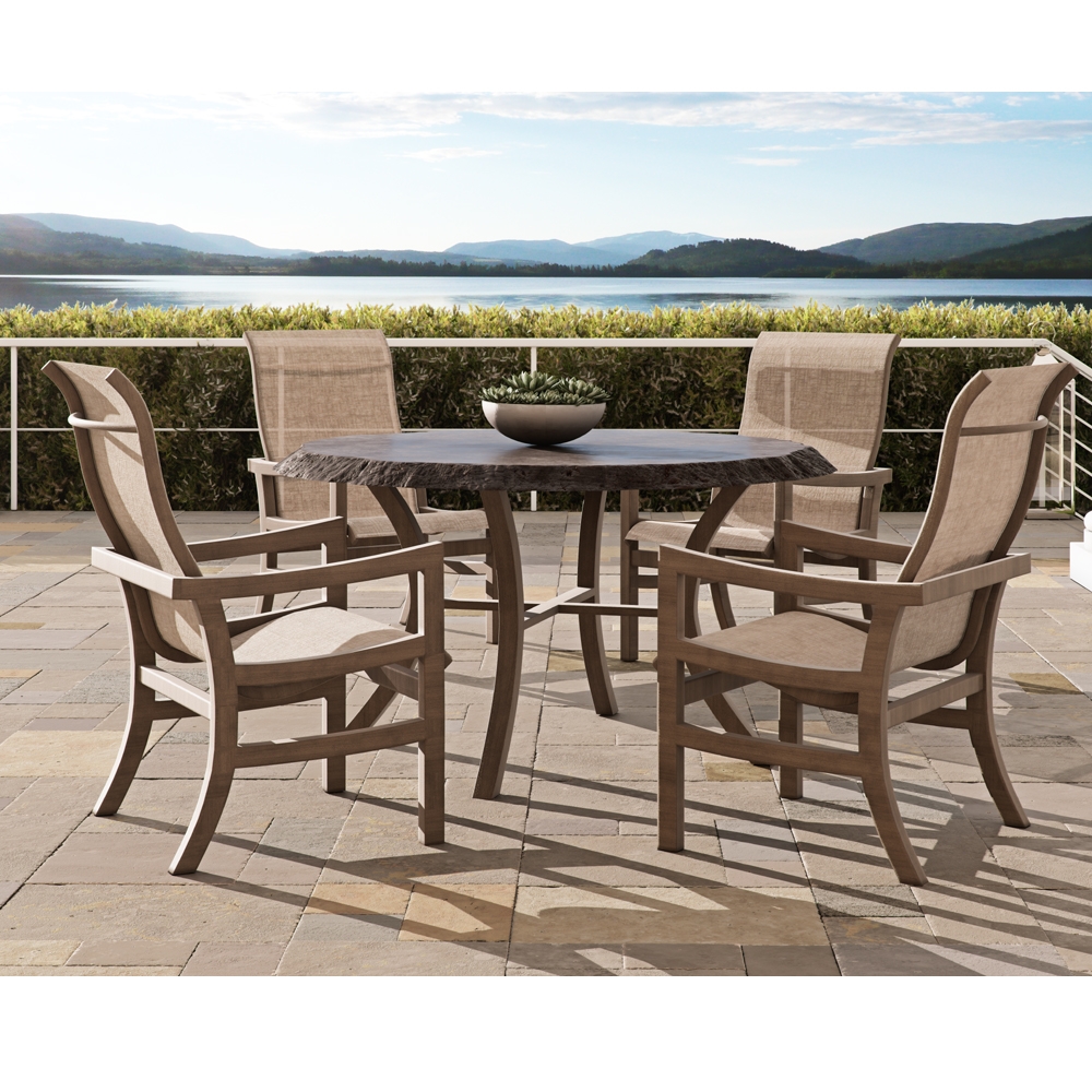 Castelle Roma Sling Round Outdoor Dining Set for 4 - CS-ROMA-SET3