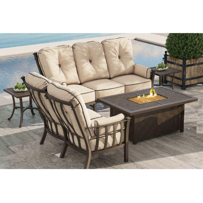 Santa fe aluminum sofa with deep seating cushions