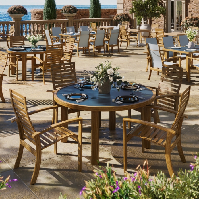 Santorini Stackable Slats Dining Chair - 5ZB40