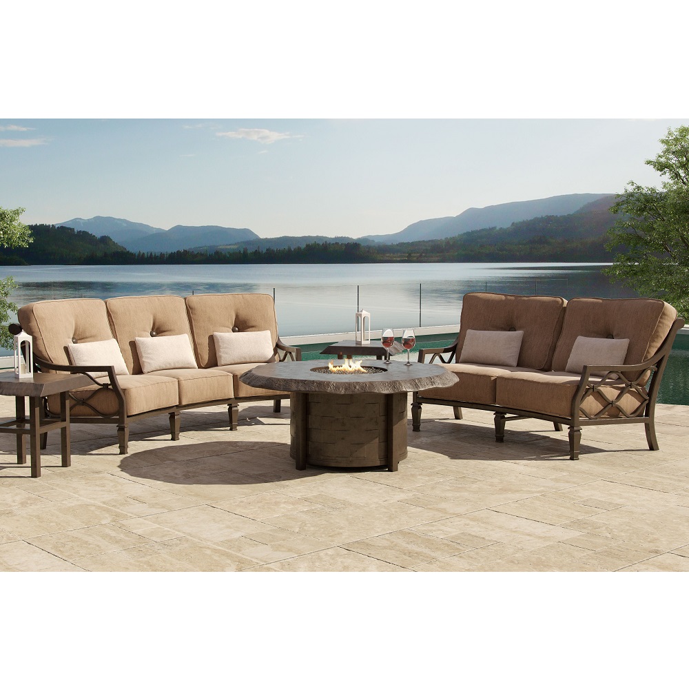 VILLABIANCA aluminum sofa with deep seating cushions
