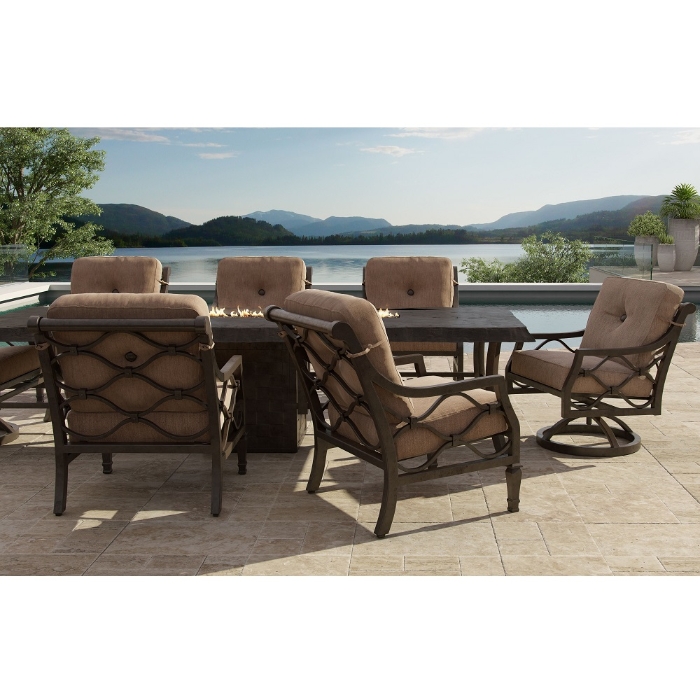 Castelle Villa Bianca Firepit Dining Set for 8 - CS-VILLABIANCA-SET2