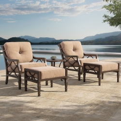 Castelle Villa Bianca Lounge and Ottoman Set - CS-VILLABIANCA-SET4