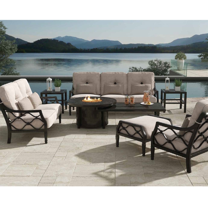 VILLA BIANCA aluminum loveseat with deep seating cushions