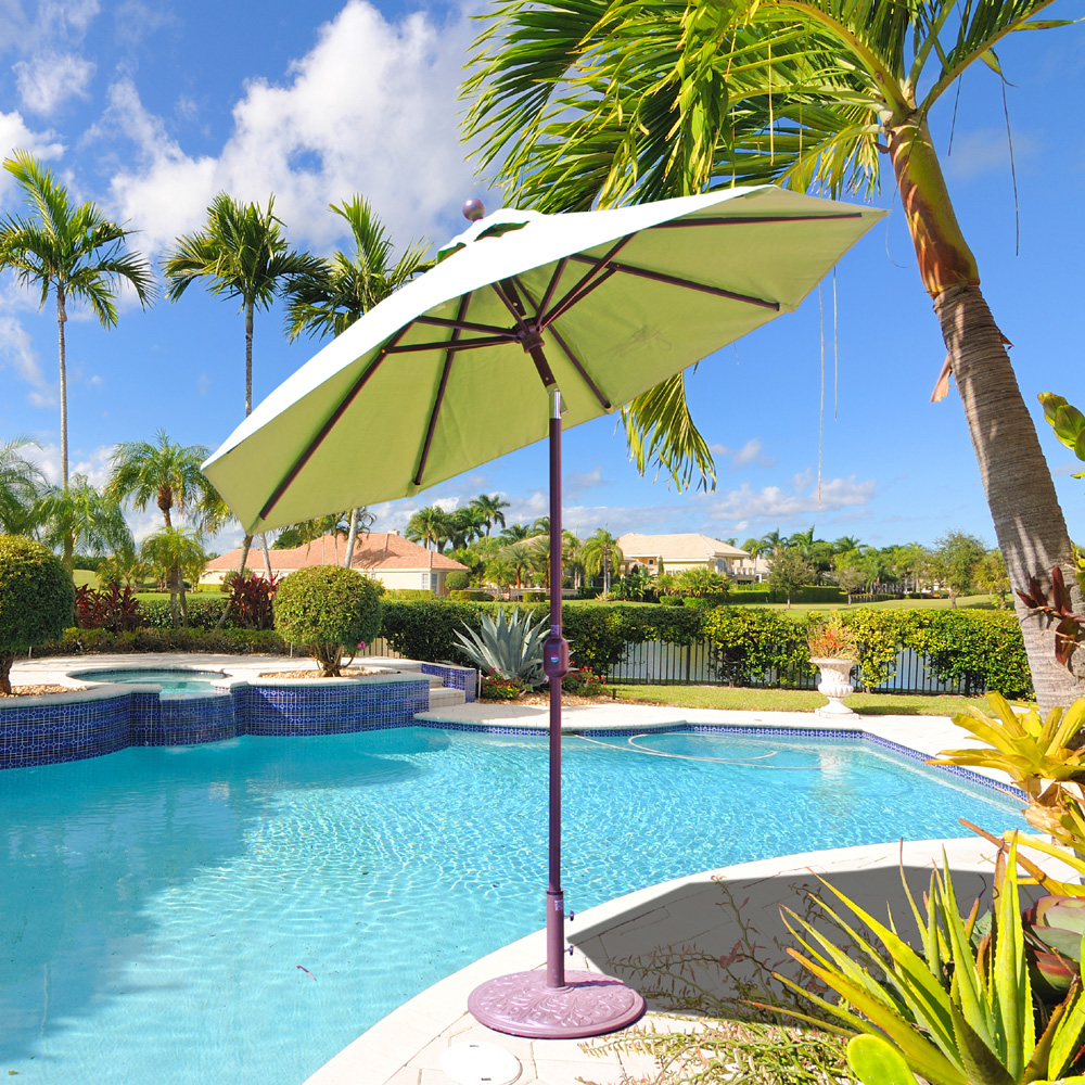 Galtech Aluminum 7.5 Foot Round Umbrella with Deluxe Auto Tilt - 727