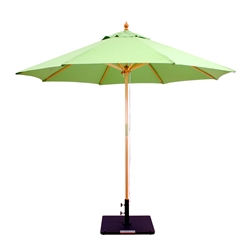 Galtech Wood 9 Foot Round Market Umbrella with Double Pulley - 132-232