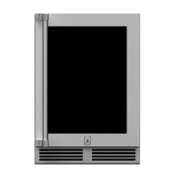 24" Outdoor Dual Zone Refrigerator with Glass Door 