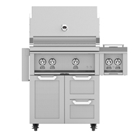 Outdoor 30" Grill with Cart and Double Side Burner 