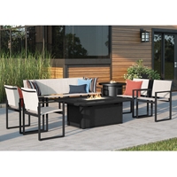 Homecrest Allure Modern Sling Patio Set with Breeze Fire Table - HC-ALLURE-SET4