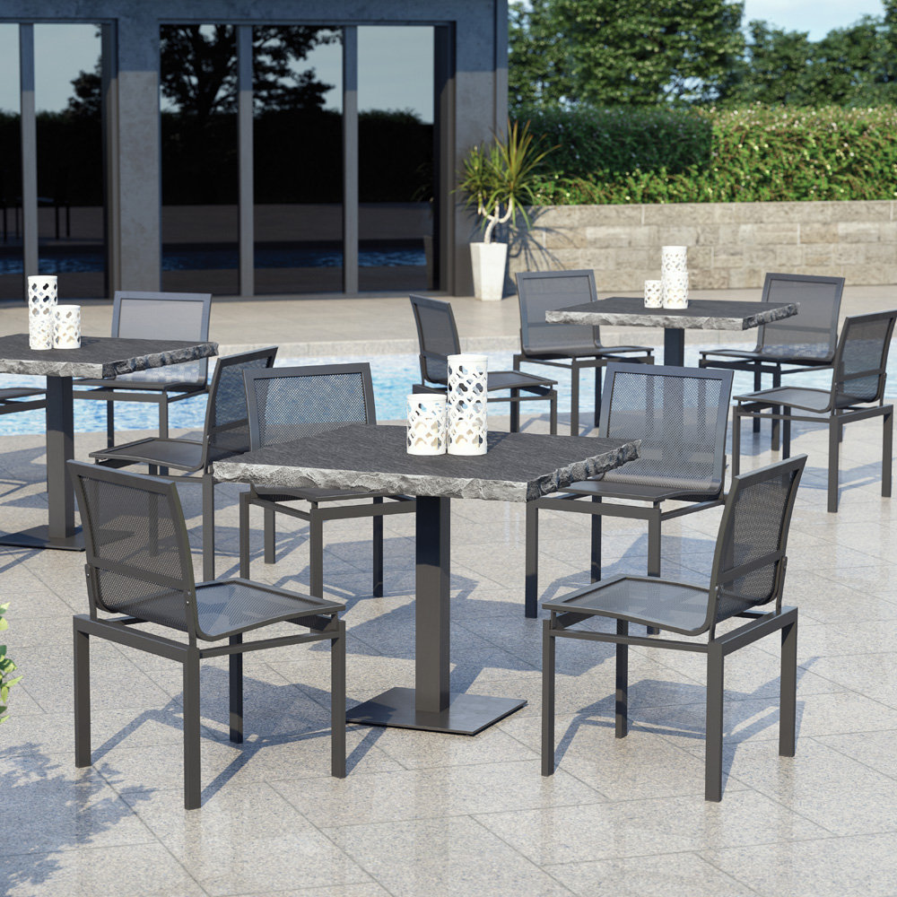 Homecrest Allure Mesh Patio Dining Set with Slate Pedestal Table - HC-ALLURE-SET5
