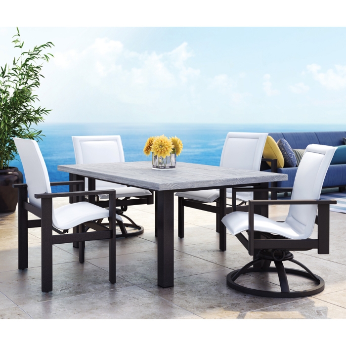 Homecrest Elements Sling Outdoor Dining Set with Timber Table - HC-ELEMENTS-SET5