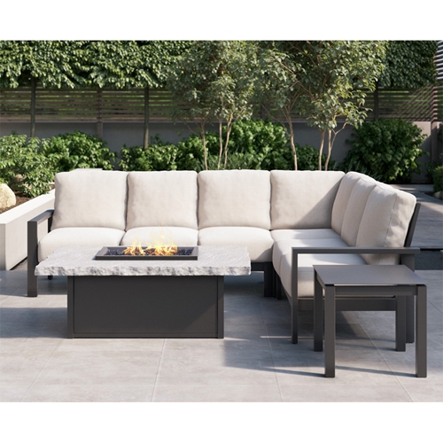 Elements Cushion Patio Sectional With, Sectional With Fire Pit