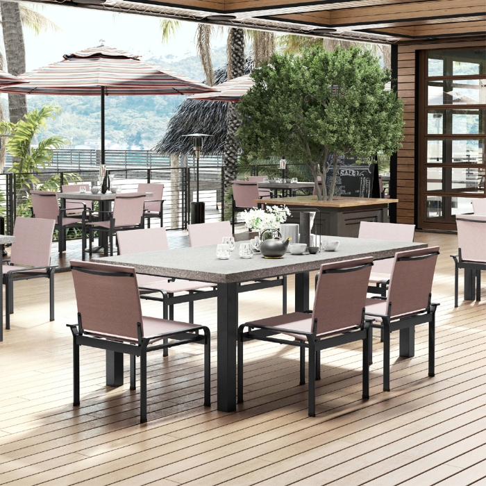 Homecrest aluminum cafe chair with sling seating