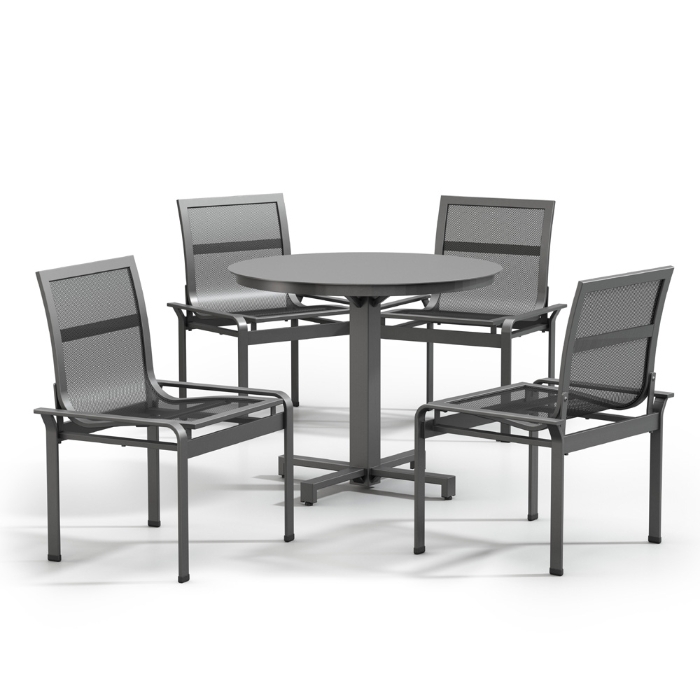 Homecrest aluminum cafe chair with mesh seat