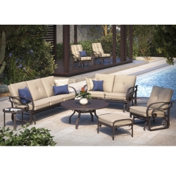 Homecrest Emory Cushion Low Back Sofa Glider Set - HC-EMORY-SET2
