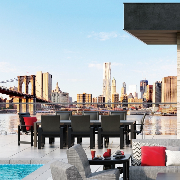 Homecrest Grace Sling Modern Patio Dining Set for 8 - HC-GRACE-SET10