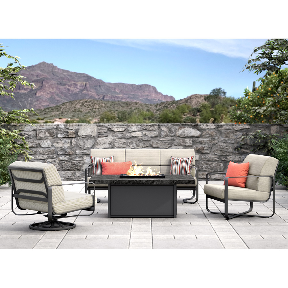 Homecrest Jaxon Patio Set with Sandstone Fire Table - HC-JAXON-SET1