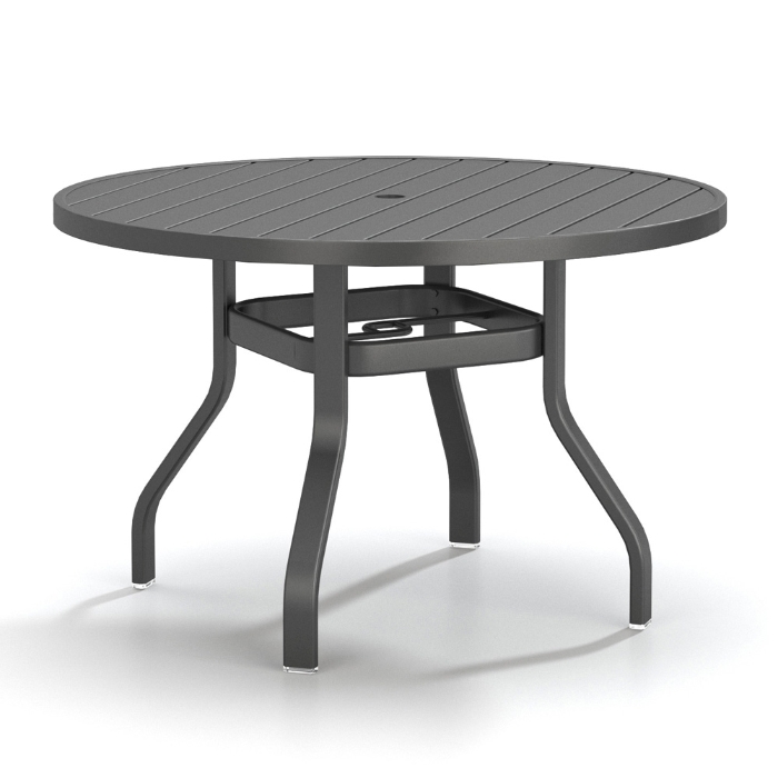 Homecrest Latitude 42" Round Dining Table with Umbrella Hole - 27"H - 3742RDLT