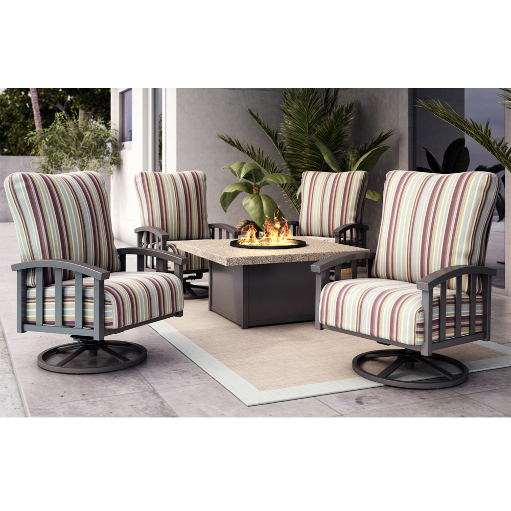 Homecrest Liberty Swivel Rocker Fire Table Patio Set - HC-LIBERTY-SET4