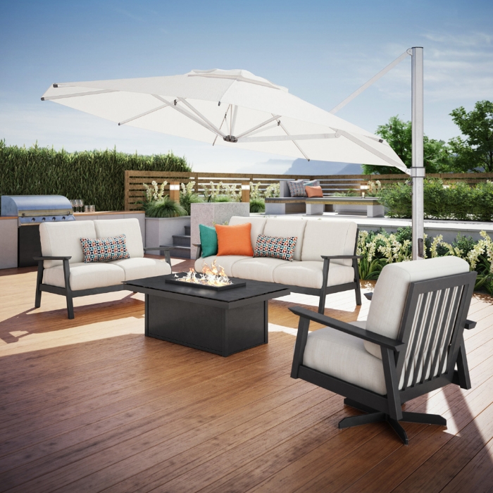 REVIVE aluminum loveseat with deep seating cushions
