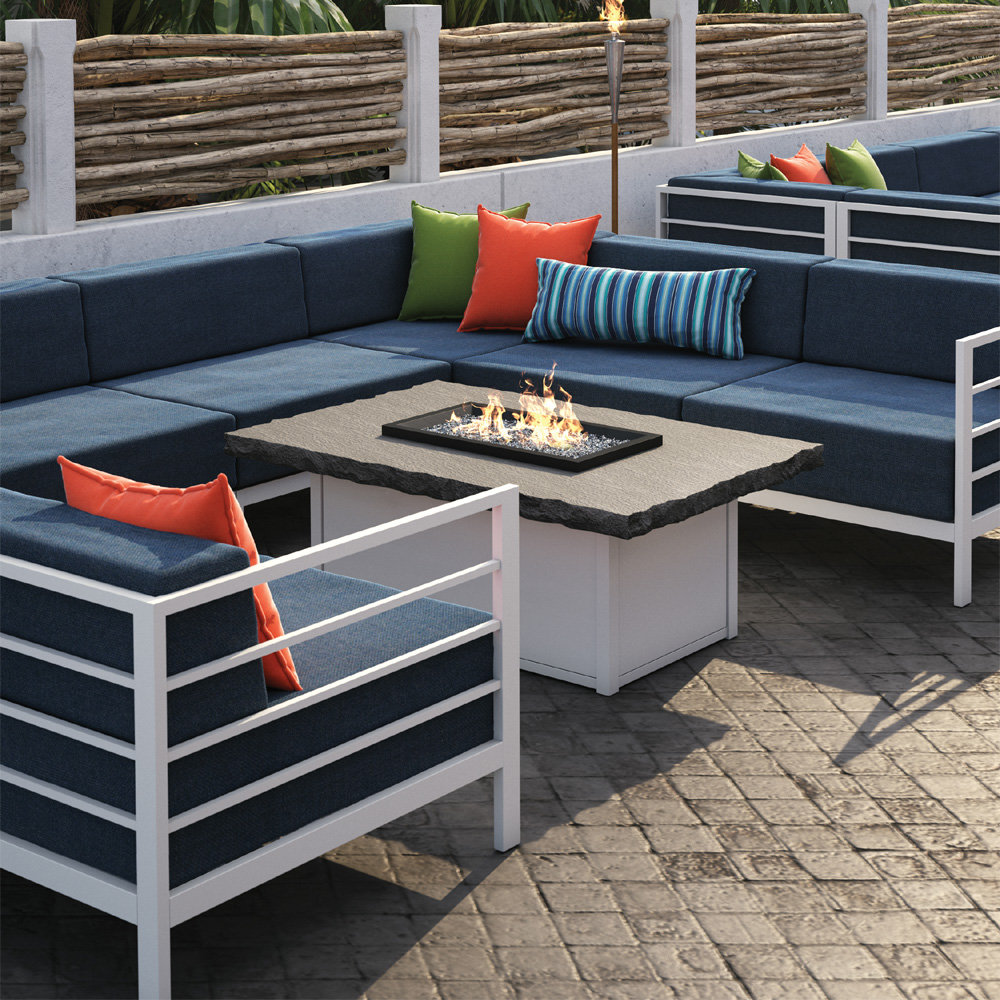 square outdoor fire table
