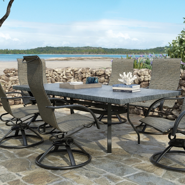 Slate 42" x 82" Rectangle Balcony Table - 374282BSL